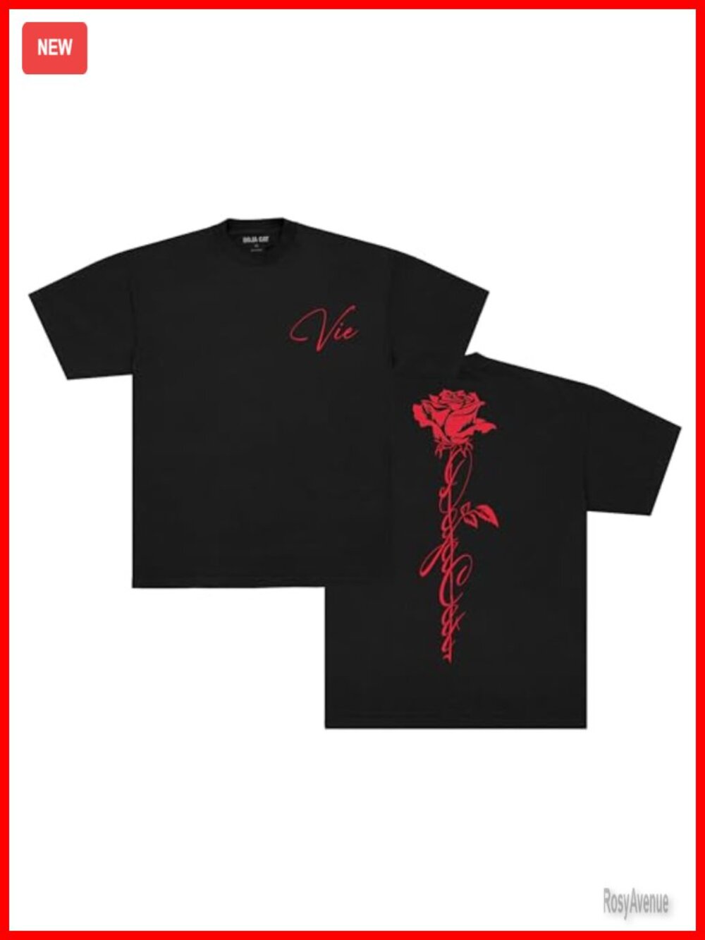 Short Sleeve Crew Neck Cotton T-Shirt with Floral Rose Graphic